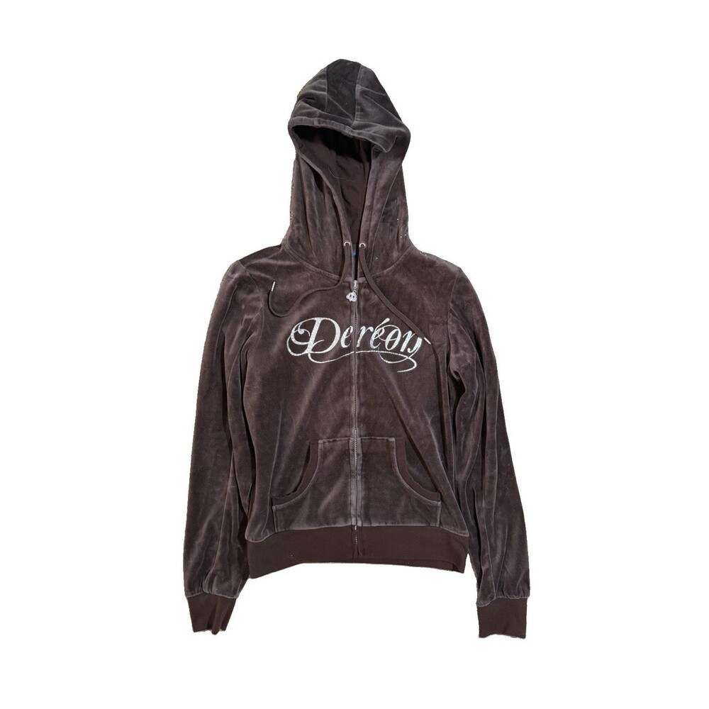 Beyonce Dereon Velour Zip Hoodie Size Medium Y2K Rhinestone Irreplaceable